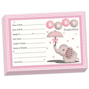 Pink Baby Elephant 20 Prediction Cards Baby Shower Party Girl Pink Baby Elephant 20 Prediction Cards Baby Shower Party Girl