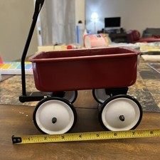 TELEFLORA Little Red Metal Wagon 5  Tall miniature gift collectable toy decor