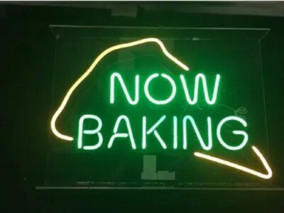17''x14'' Pizza Slice And Now Baking Neon Sign Lamp Light Visual Bar Beer Decor LY