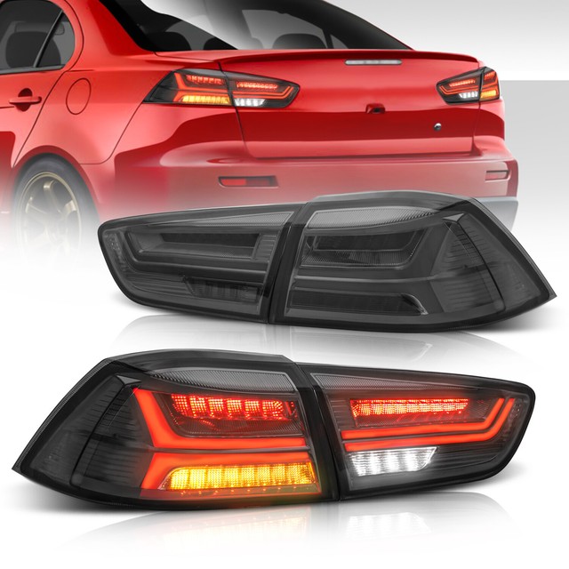 2x Sequential LED Turn signal Tail Light Lamps Red For 0817 Mitsubishi EVO X eBay