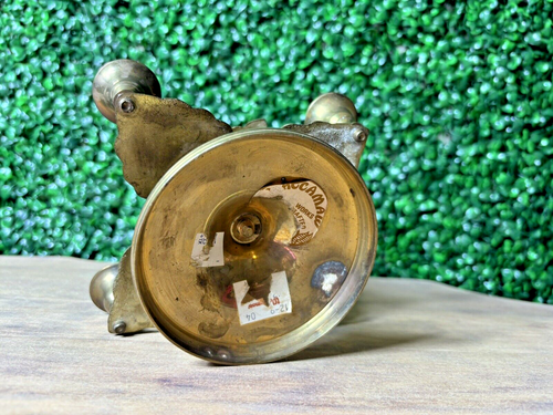 Vintage Brass Etched Christmas Tree Five Candle Holder Decor MCM Mid Century 8” - Picture 7 of 10