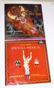 Two-U-K-Decca-LPs-Stravinsky-Firebird-LXT-5375-Petrushka-LXT-5115-Ansermet