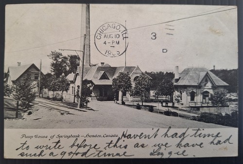 1905 Canada Postcard-Pump House 1c stamp cd London, Ont-Chicago - Picture 2 of 3