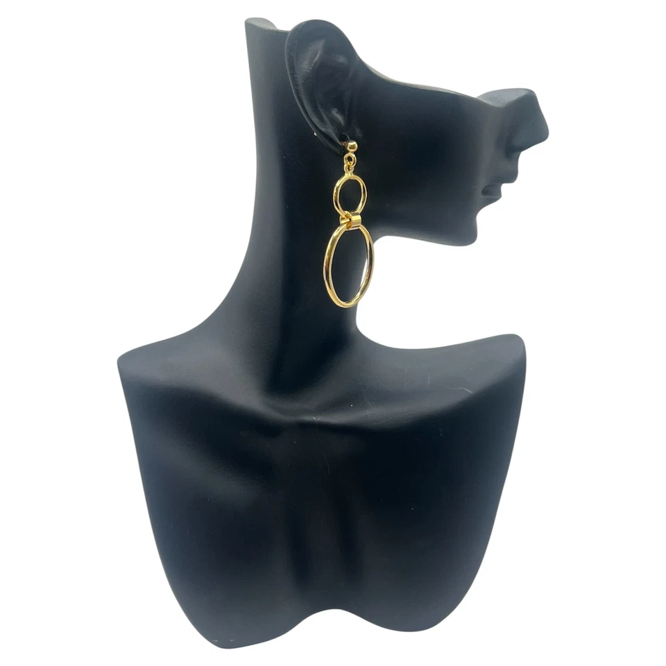 orecchini pendente donna argento 925 anallergico dorato giallo regalo gioiello - Immagine 2 di 4