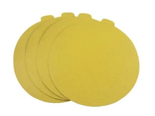8 Inch Gold Adhesive PSA Paper Tab Sanding Discs (25 Pack, 80 Grit)