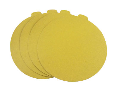 8 Inch Gold Adhesive PSA Paper Tab Sanding Discs (25 Pack, 80 Grit)