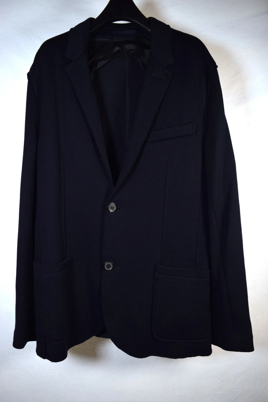 Lanvin — Lanvin Jacket 2 Button Jersey Cashmere Cotton Blazer Navy 48 Mens 2016