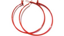 RED HOOP EARRINGS MEDIUM HOOP EARRINGS 2 INCH HOOPS