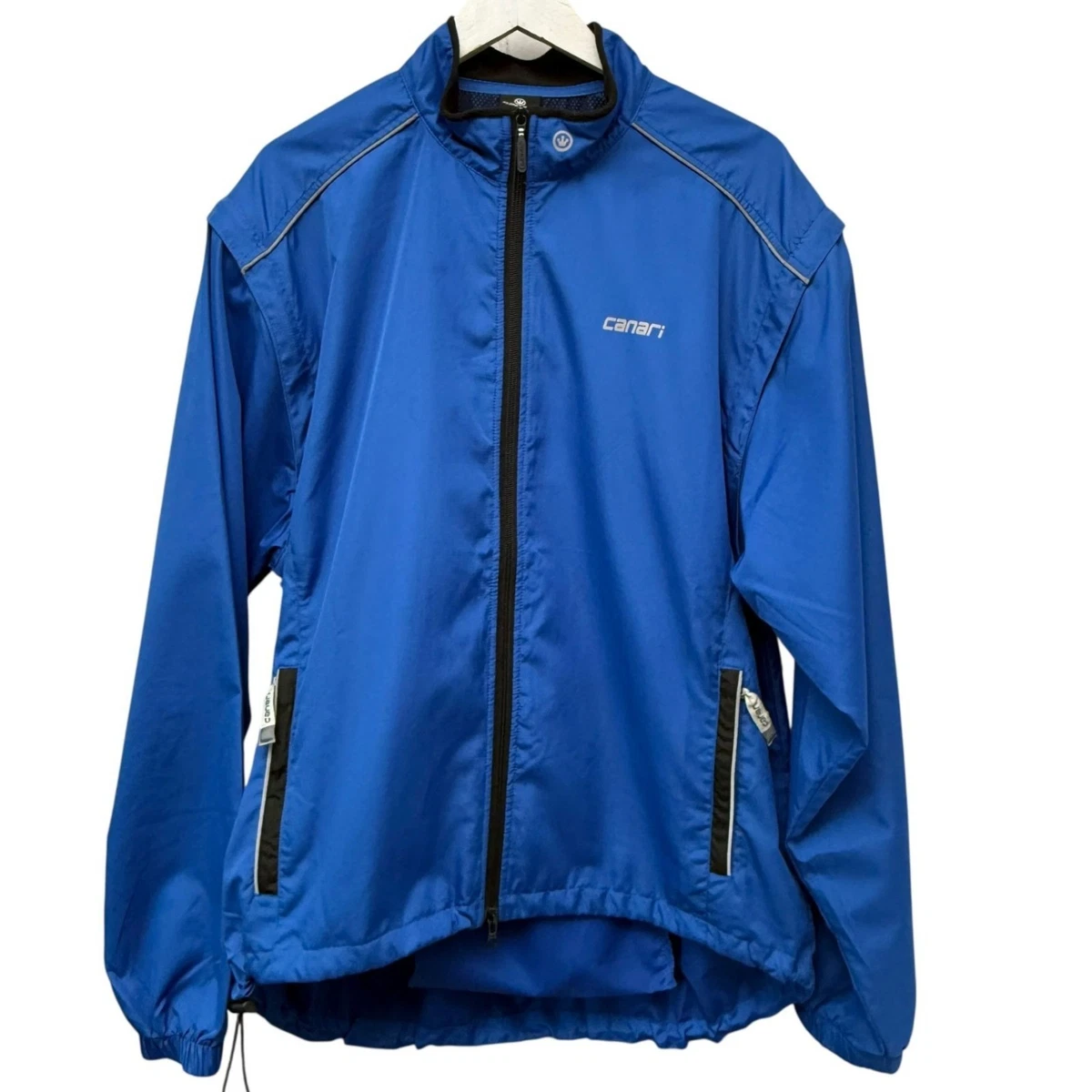 Veste de cyclisme Canari 2XL coupe-vent bleu fermeture éclair