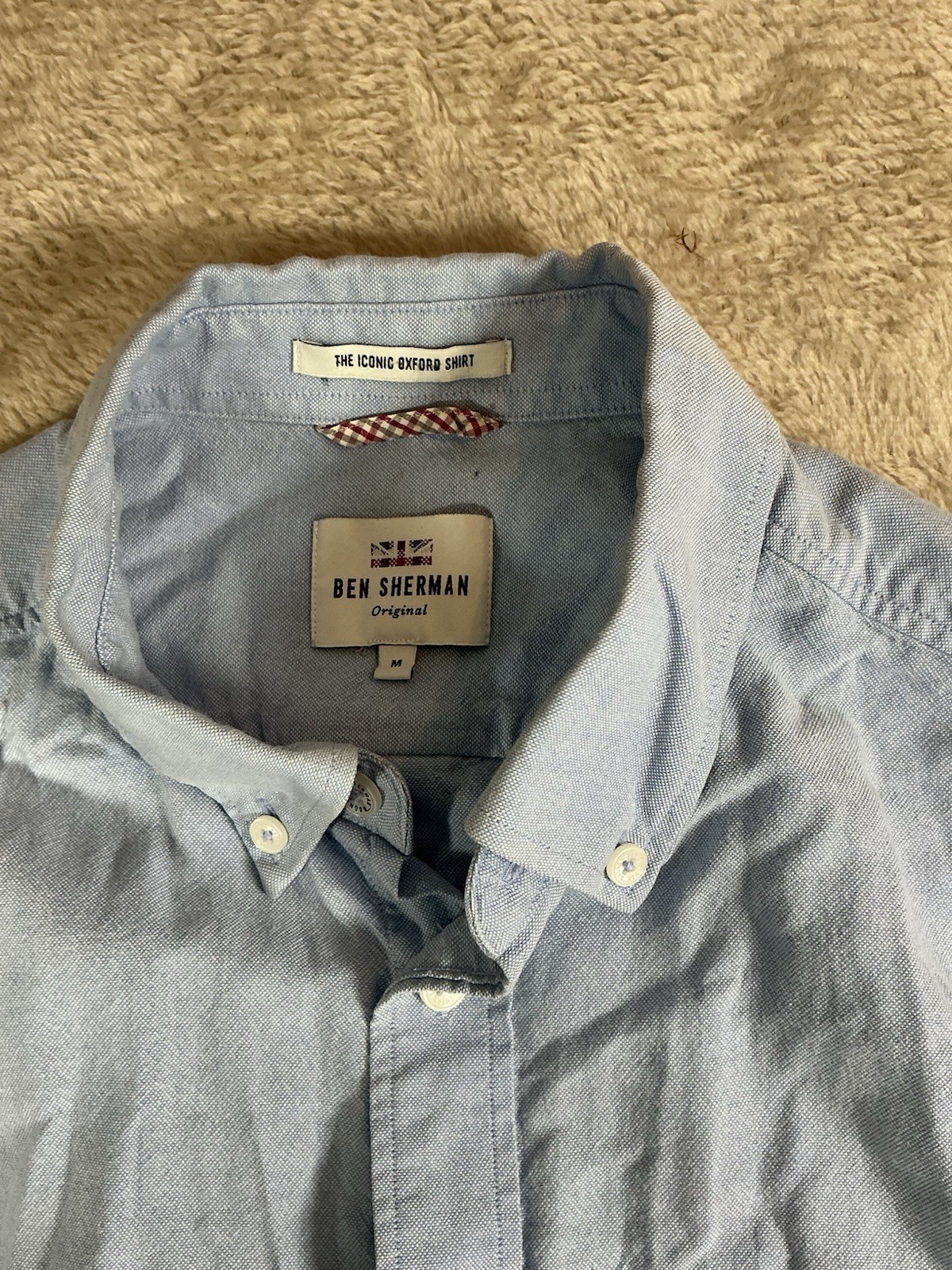 Mens Ben Sherman Long Sleeved Shirt Medium Light Blue Smart Casual image 2