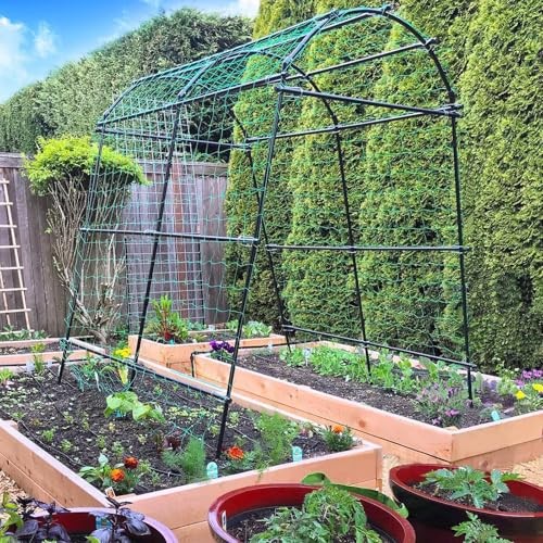 Garden Arch Trellis for Climbing Plants Outdoor, 7 ft Tall Walkway Metal - Picture 4 of 7