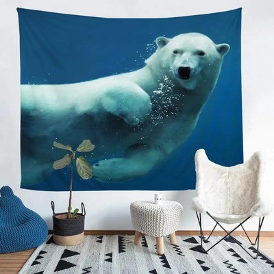 Wandteppich Eisbär Muster Stoff Wohnzimmer Dekoration mehrgrößig