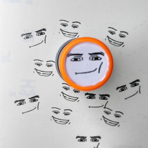 Funny Stamp Smiley Face Funny Expression Cute Interesting 2 Colors NEW Seal - Picture 5 of 11