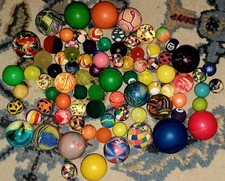Vintage Colorful Rubber Bouncy Super Balls Various Sizes Lot Of 85