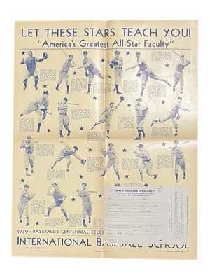 Vintage 1939 Baseball Centennial How To Play Promotional Advertising Poster