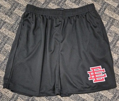 Eric Emanuel EE Mesh Shorts Black Red Made In New York Large (NO DRAWSTRING)