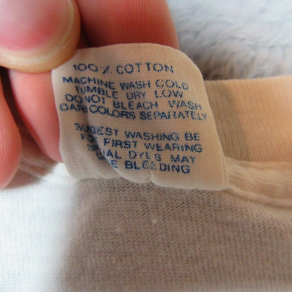 Vintage 80s ADIDAS Shirt Small White Spell Out Trefoil Striped Single Stitch - Image 4 of 4