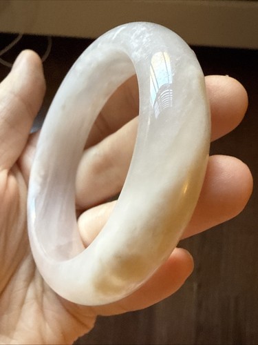 純天然內蒙古捨太翠 Untreated Gemstone Bangle 54 Mm Dusty Pink Wedding Dress - Picture 12 of 18