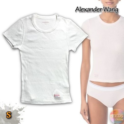 NWT Alexander Wang Women's S Cotton Short Sleeve Tee White WL002 $40