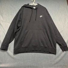 Nike Mens Hoodie SizeXXL Black Swoosh Logo Sportswear Casual Pullover Sweatshirt