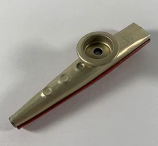 Vintage Metal Kazoo Co Inc Eden NY Red Gold Instrument Museum Souvenir