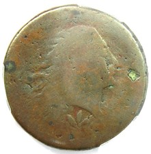 1793 Wreath Flowing Hair Large Cent 1C Coin - Certified PCGS P/FR Detail - Rare!