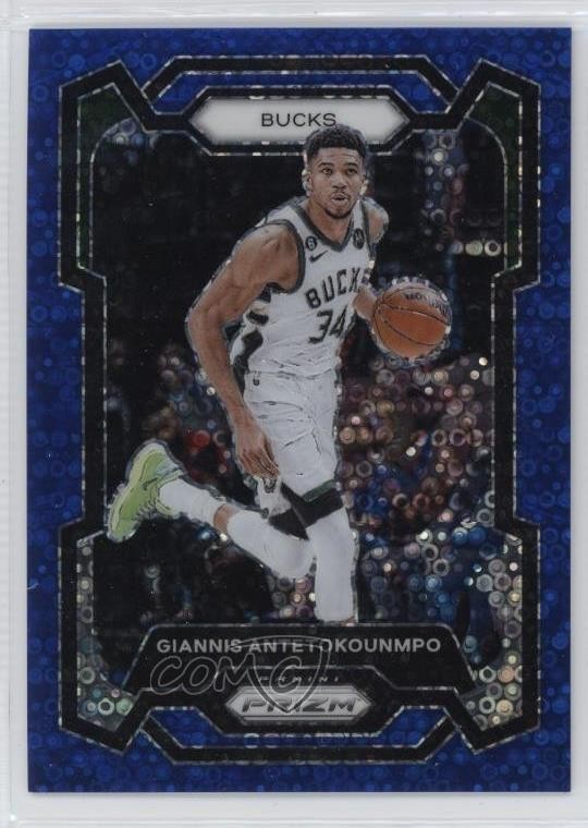 2023-24 Panini Prizm Fast Break Blue Prizm /150 Giannis Antetokounmpo #103 7n6