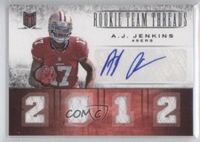 2012 Momentum Rookie Team Threads Quad Signatures 8/10 AJ Jenkins #9 Auto 0b2