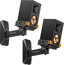 Speaker Wall Mounts, Bookshelf Speaker Mounting Brackets with Dual Side Stable C