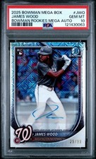2025 Bowman Mega Box James Wood Mojo Autograph RMA-JWO 29/99 NUMBER MATCH PSA 10