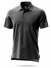 All in Motion Men  s Polo Shirt Small Gray Short Sleeve Performance Golf