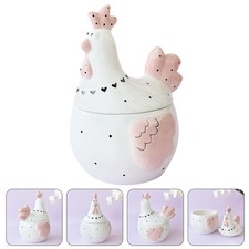 Sealed Ceramic Egg Jar Kitchen Storage Box Chicken Shaped Fruit Container with
