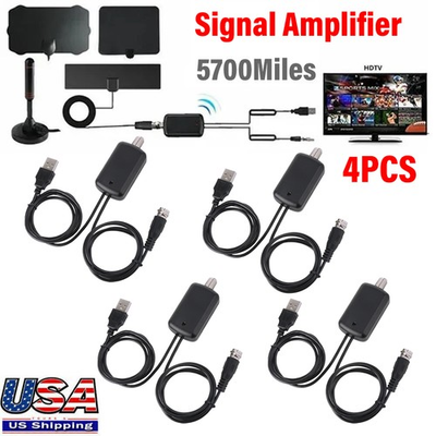 #ad HDTV Antenna Amplifier Signal Booster TV High Gain Channel Boost Indoor BEST 4x $18.85
