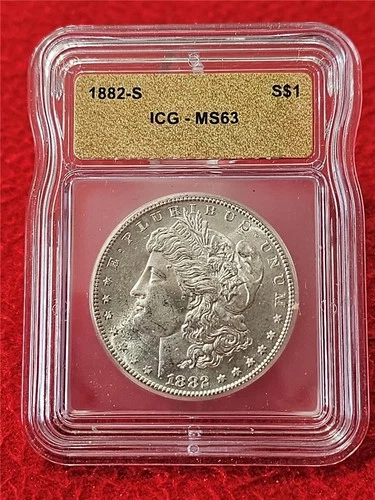 1882-S  MORGAN SILVER DOLLAR  ICG  MS 63                                 #T1755