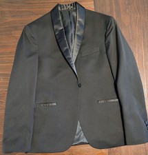 Kenneth Cole Reaction Techni-Cole Slim-Fit Black Tux Jacket/Blazer Size 40S W33