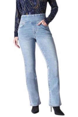 DG2 by Diane Gilman Women's Stretch Denim Waist Bootcut Jean Chambray