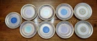 Vtg Stangl Antique Gold #4070 (x7),Florentine (x2),various colors 5" Coaster Set