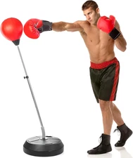 Punching Bag with Stand, Speed Boxing Ball for Teens & Adults, Height Adjustable