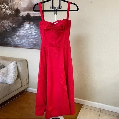 house of cb carmen dress red 'Carmen' Red Rose Bustier Sundress