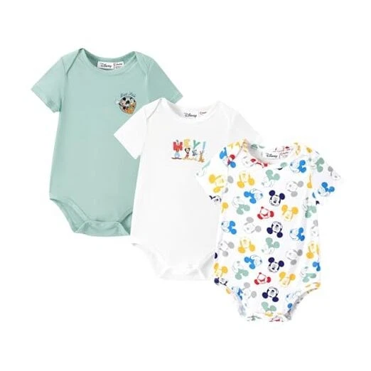 Stitch Princess Marvel 3 Packs Baby 9-12 Months Mickey-white/Beige/Green