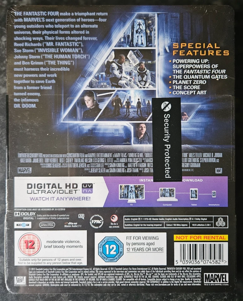 FANT4STIC 4 - Limited Edition Factory Sealed HMV Exclusive Blu-Ray Steelbook - Image 2 of 2