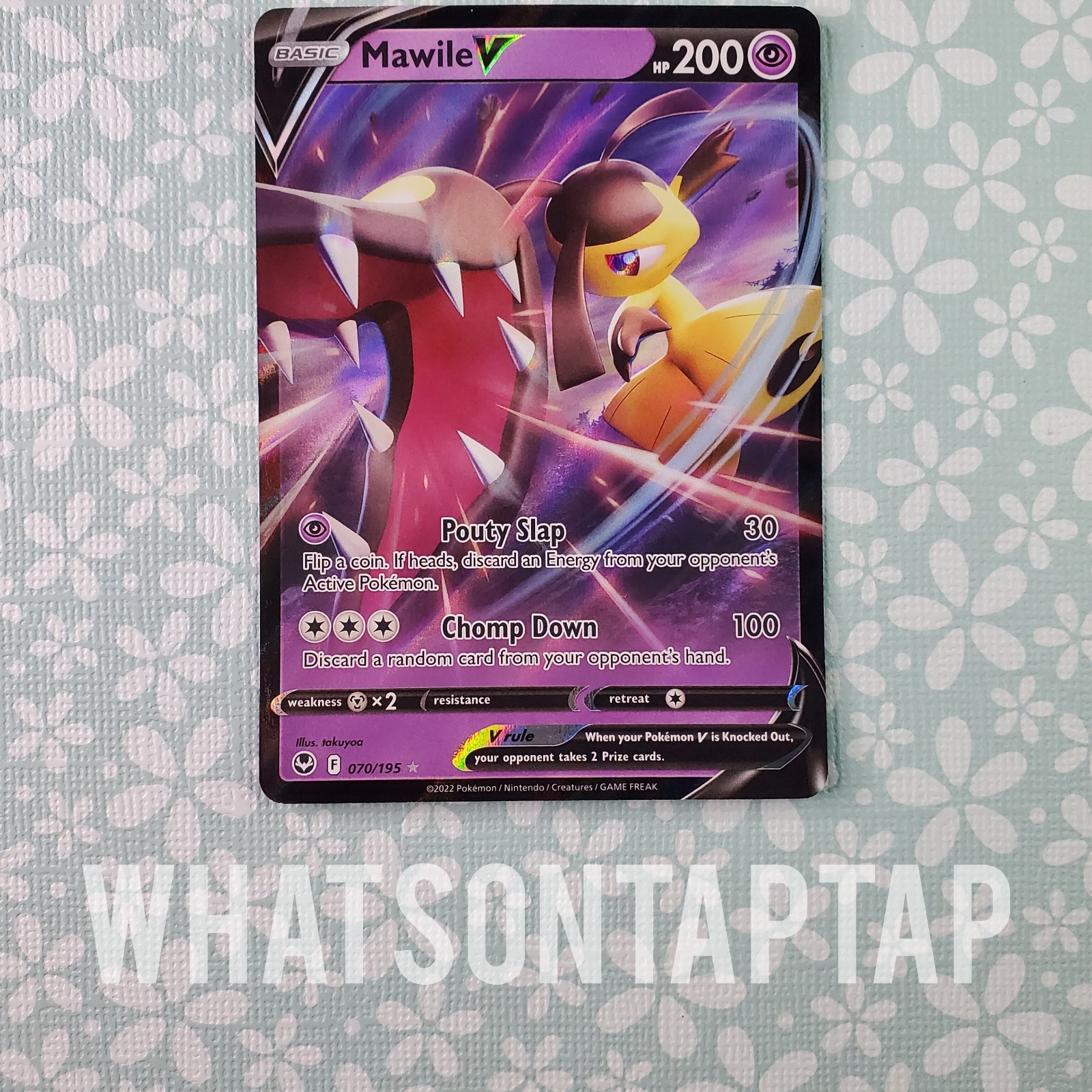 Pokemon Card Mawile V 070/195 Ultra Rare Sword Shield Silver Tempest Singles LP
