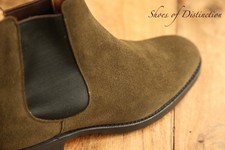 Church's Stamford Dark Green Suede Chelsea Boots Shoes UK 9.5 F US 10.5 EU 43.5