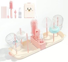 Cepillo para biberones, juego de limpieza 6 en 1 con cepillo silicona extensible