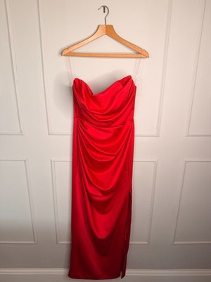 house of cb red satin dress Clothing: Mini Dresses: 'Salome' Holly Red Satin Mini Bow Dress