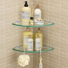 KES Glass Corner Shelf for Bathroom Corner Shelf 2 Pack Tempered Glass Shelf ...