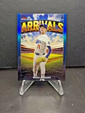 2025 Topps Finest - Arrivals Roki Sasaki #A-11 Blue Refractor /99 (RC) Dodgers 