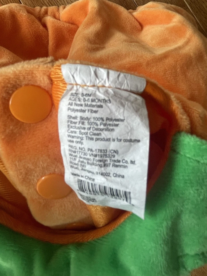 Calabaza Bebé 0-6 Meses Peluche Pullover Calabaza Peluche Halloween Disfraz Foto 4 de 4