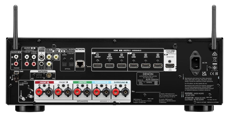 Denon AVR-S660H | B-Ware - Schwarz - Bild 4 von 4