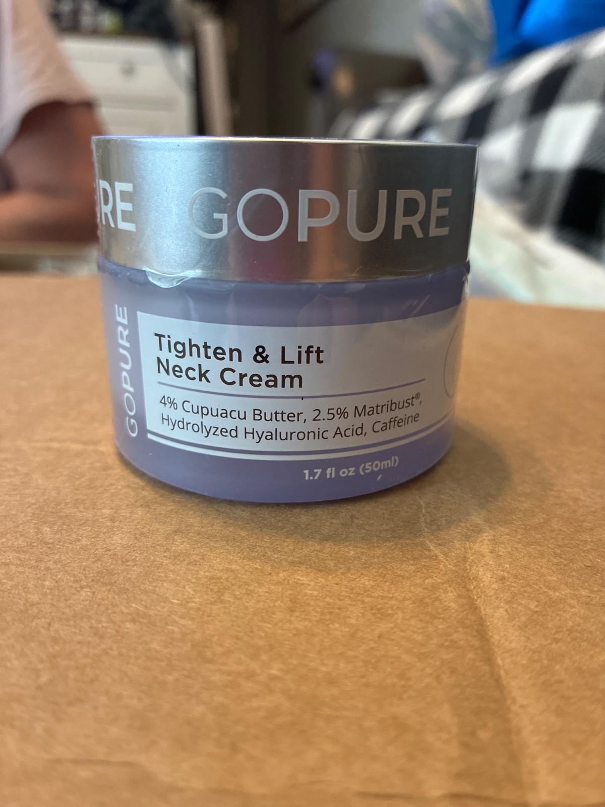 GoPure Tighten And Lift Neck Cream Anti Aging Wrinkle Firming 1.7 oz Full New